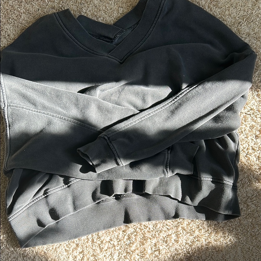 Cozy Black V-Neck Sweatshirt